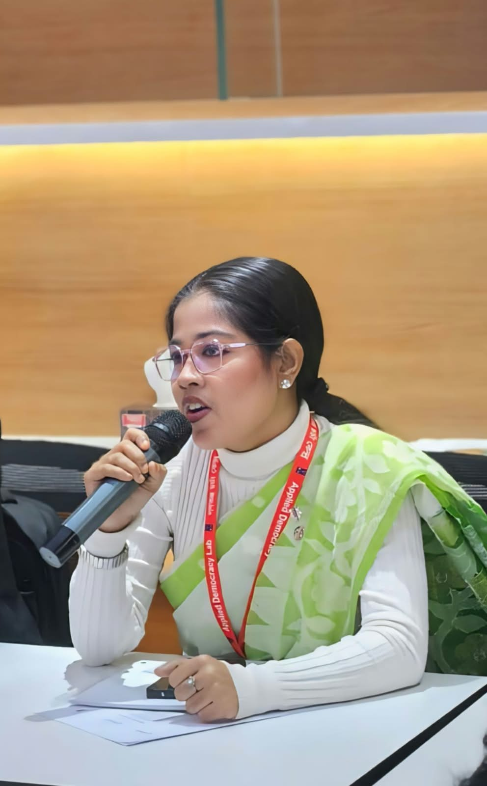 Sadia Jahan Tuba speaking at an event